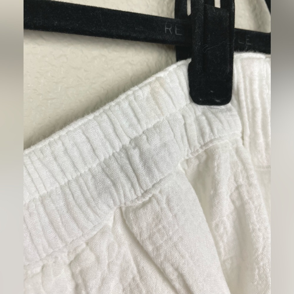Aerie Women's XL Daybreak Trouser Short White Mid Rise 100% Cotton Beach MidRise - Picture 9 of 16